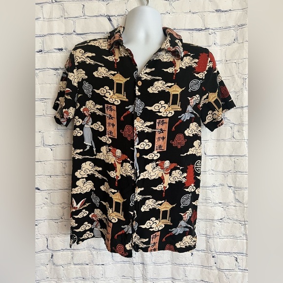 Avatar: The Last Airbender button up Rayon Unisex Top Size Medium - Picture 1 of 7